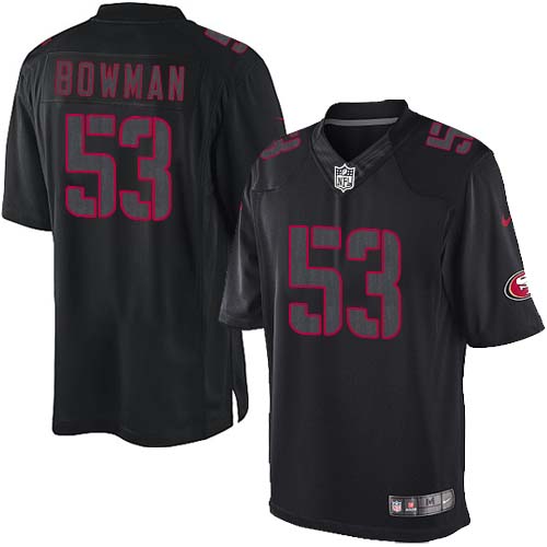 Youth Elite NaVorro Bowman Nike Jersey Black - #53 Impact NFL San Francisco 49ers